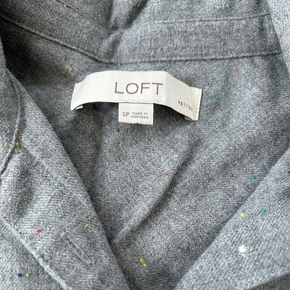 LOFT cotton flannel button down shirt - Picture 5 of 7